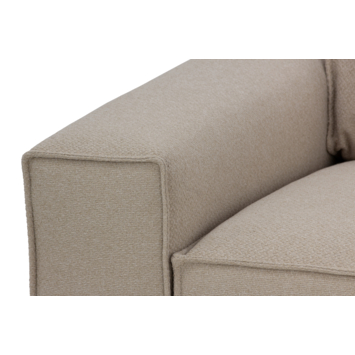 KARWEI modulaire bank James eindstuk hoek kort rechts grof geweven beige polyester