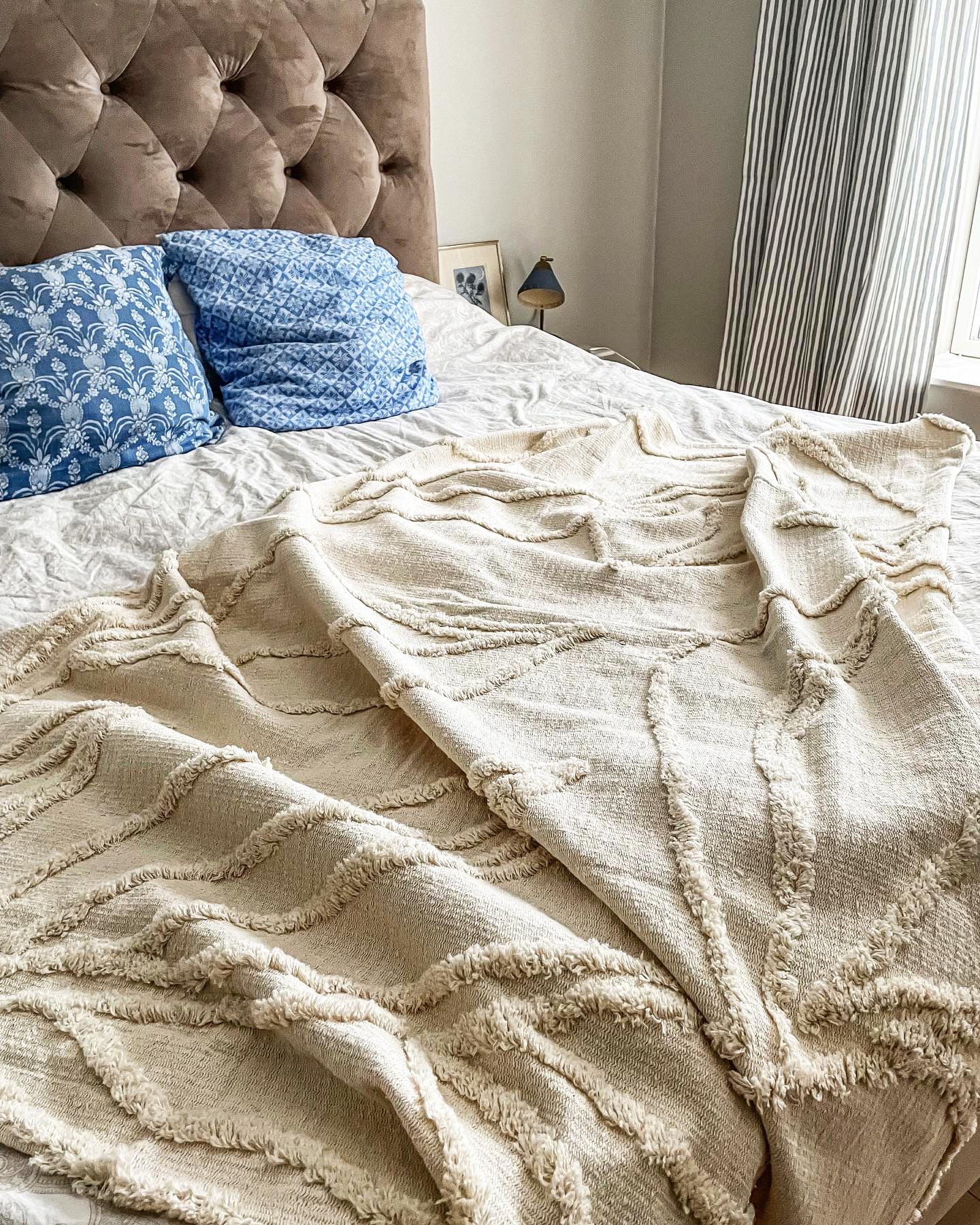 Plaid ACACIA Katoen 130 x 160 cm Beige