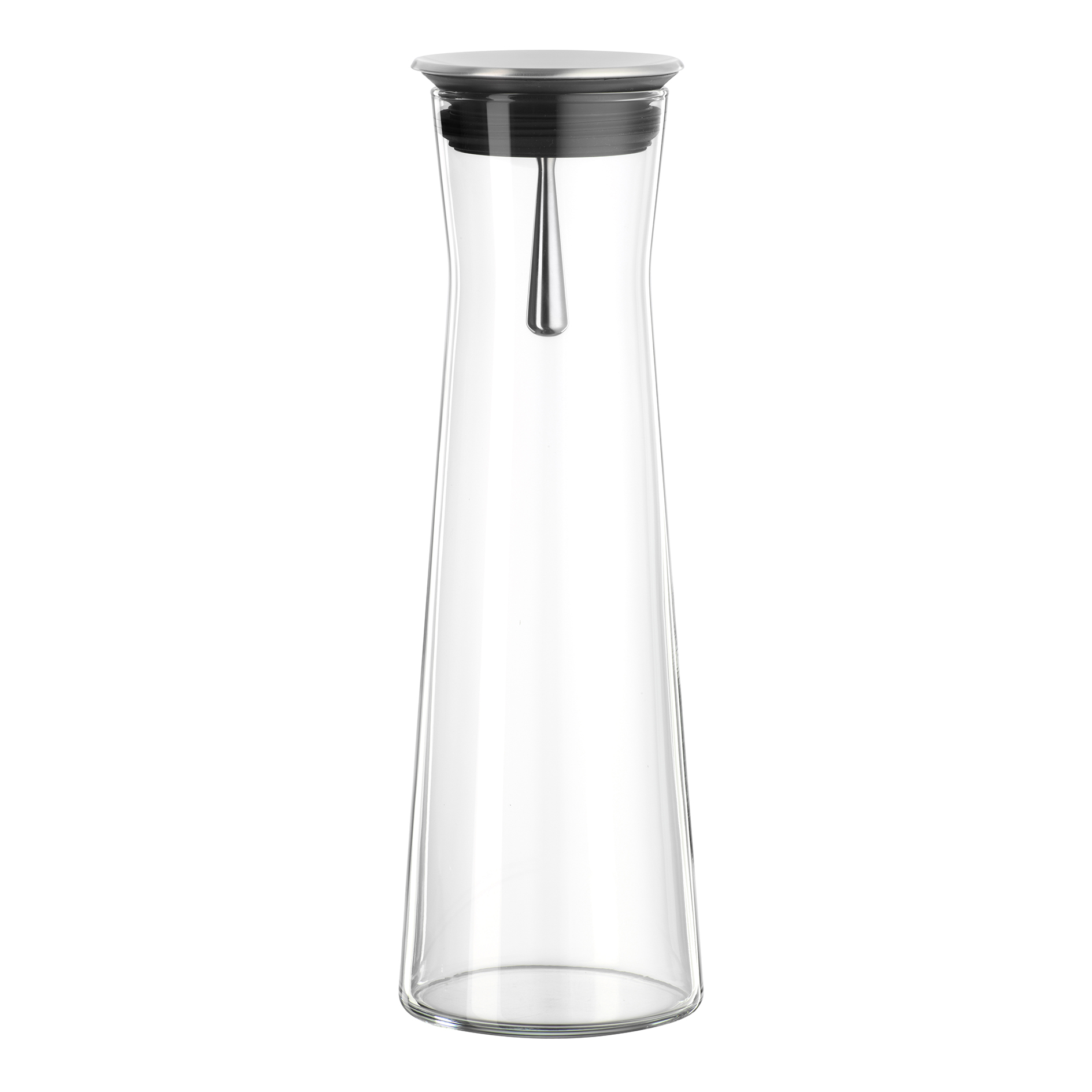 Glaskaraffe Premium - transparent - Edelstahl - 1100 ml
