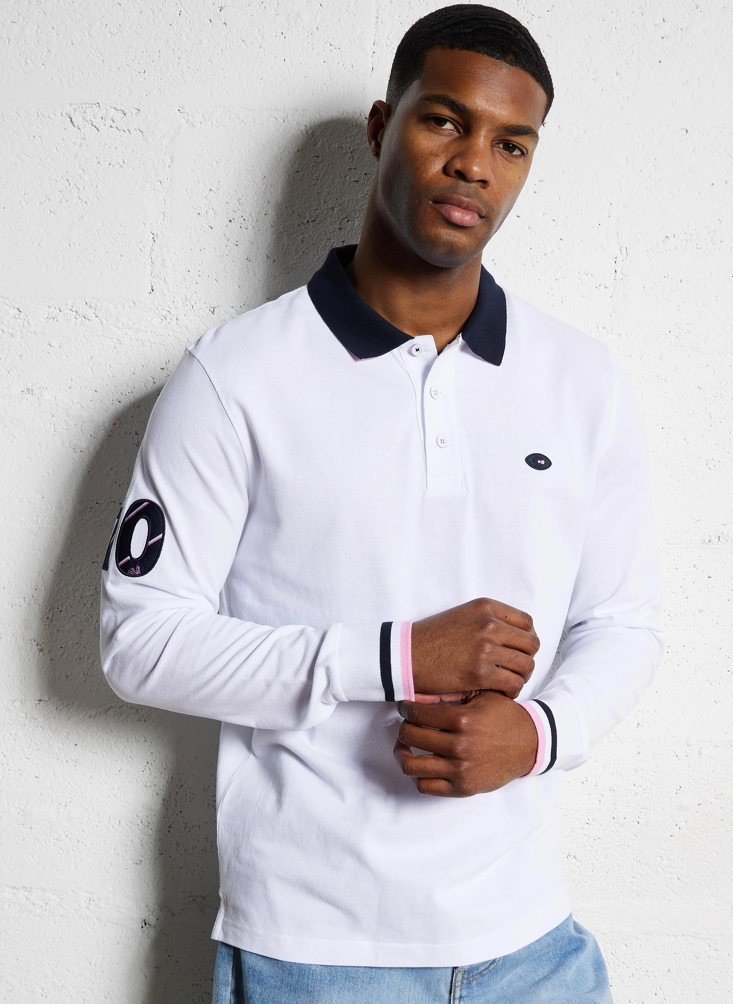 Polo droit en coton | Blanc
