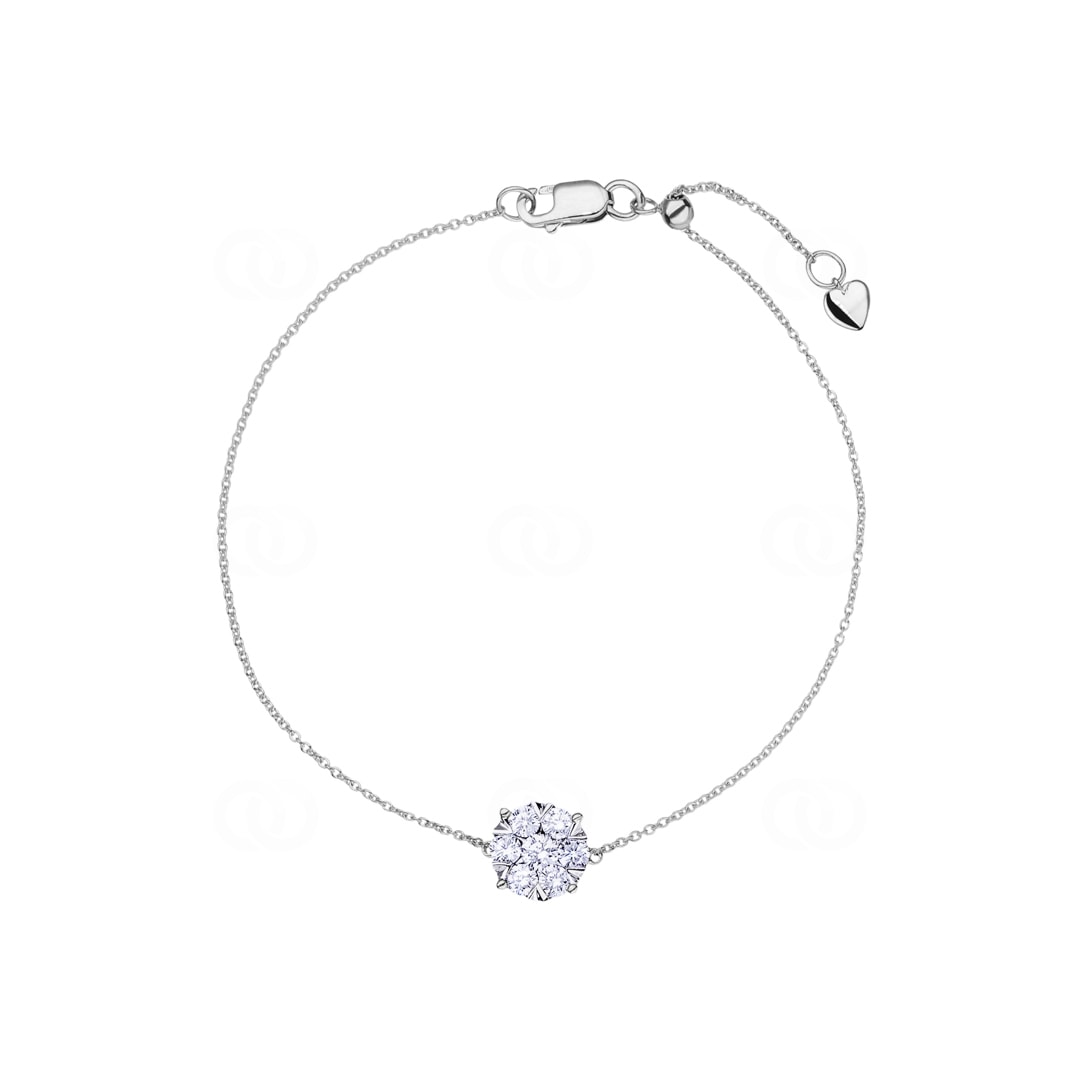 0.50 Karat Diamantarmband 750/18 K Weissgold 18cm