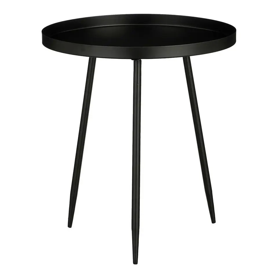 Mica Decorations Flores Bijzettafel - H44 x Ø40 cm - Zwart
