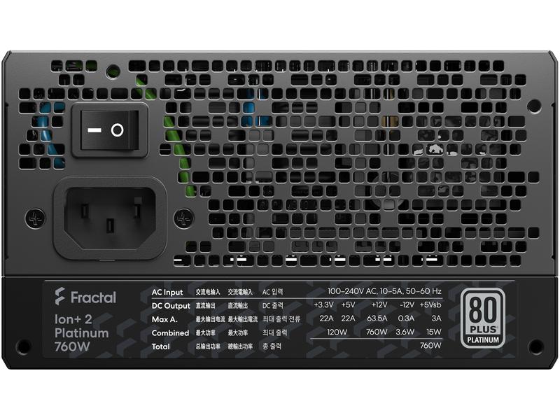Fractal Design Netzteil Ion  2 Platinum 760 W Vollmodulares 760 W ATX-Netzteil