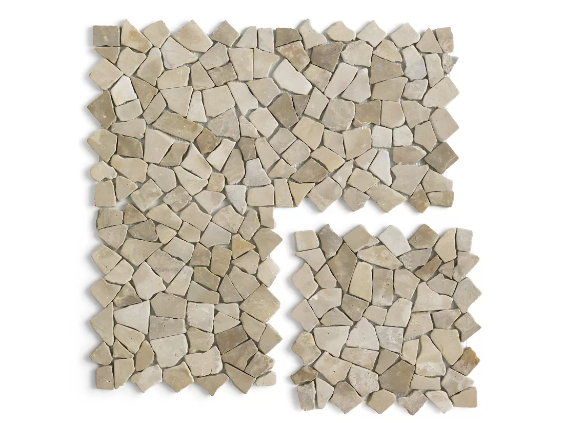 Carrelage de mosaïque/Plaque mosaïque mur et sol en marbre naturel coloris marron - 30 x 30 cm