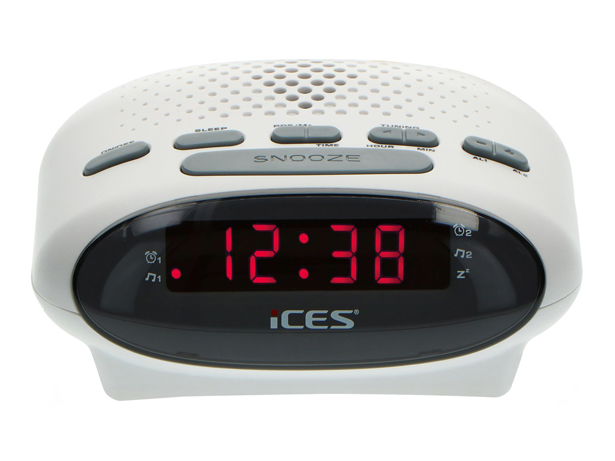 Ices ICR-210 FM wekkerradio - White