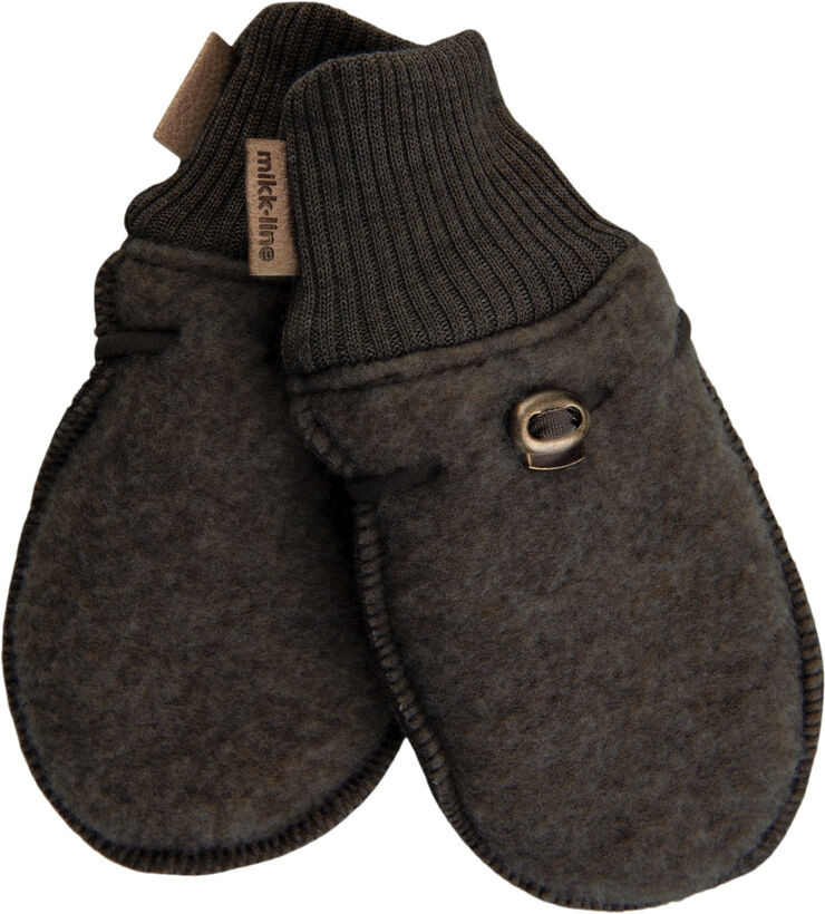 Mikk-Line Wool Mittens Dark brown melang