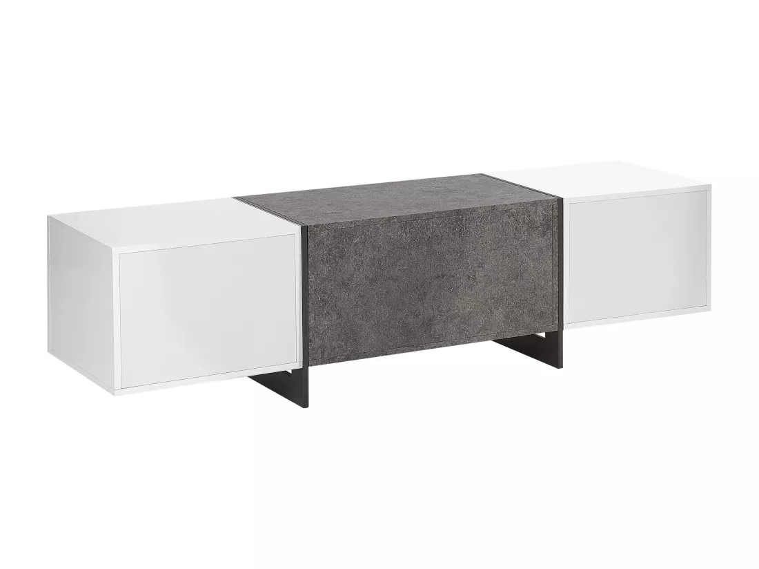 Meuble TV LED RUSSEL Effet béton gris