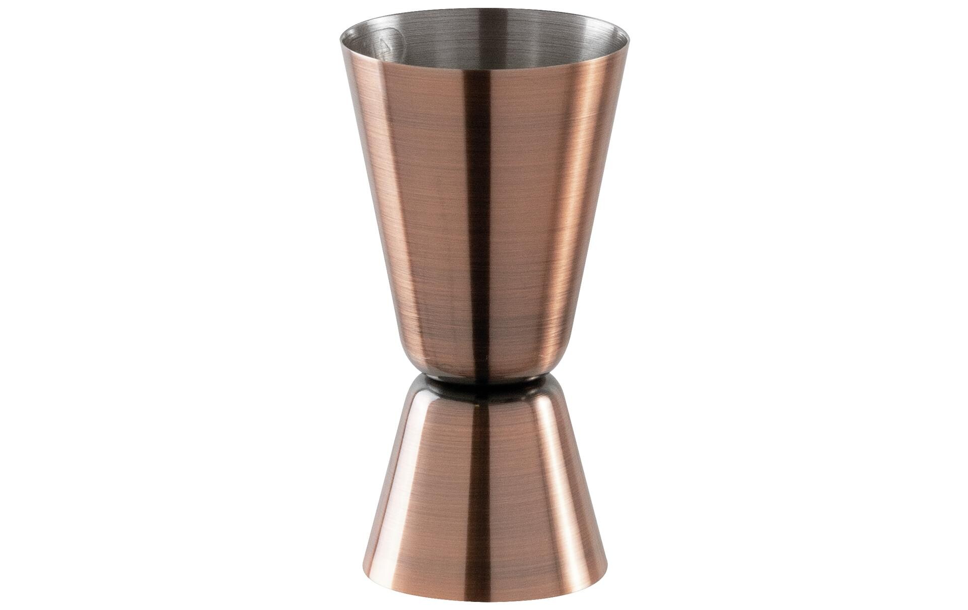 Cocktail-Doppelmass 40/20 ml, Braun/KupferCocktail-Messbecher