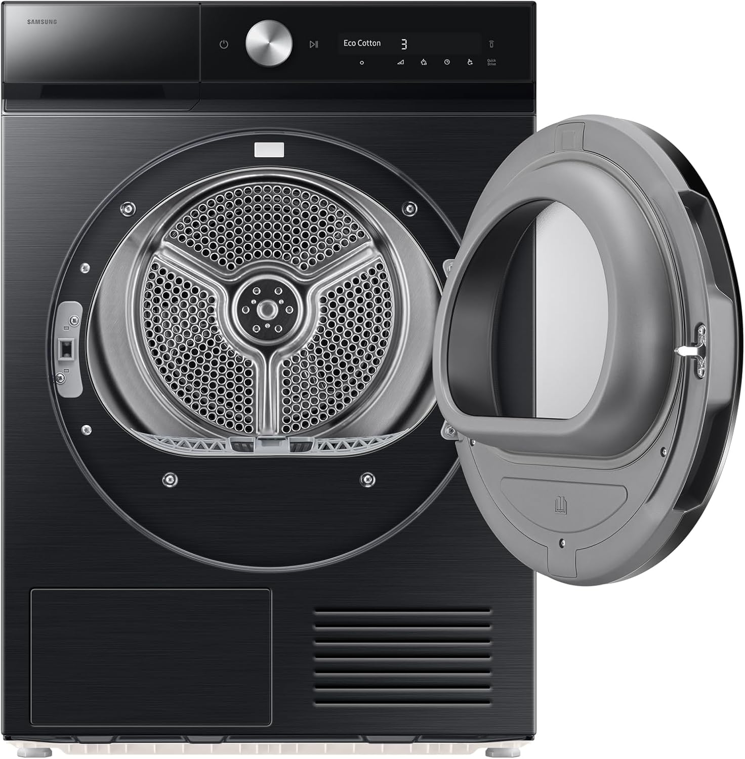Samsung DV90DB8845GBU2 Wärmepumpentrockner DV8400D, 9 kg, EEK: A, AI Wäschetrockner mit Klartext-Display, AI Dry+, QuickDrive, SuperSpeed, Super Leise Programm, SmartThings-App, Schwarz