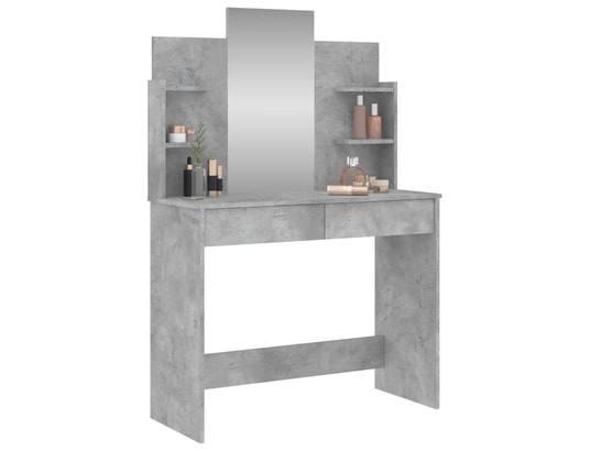VIDAXL - Coiffeuse avec miroir gris béton 96x39x142 cm