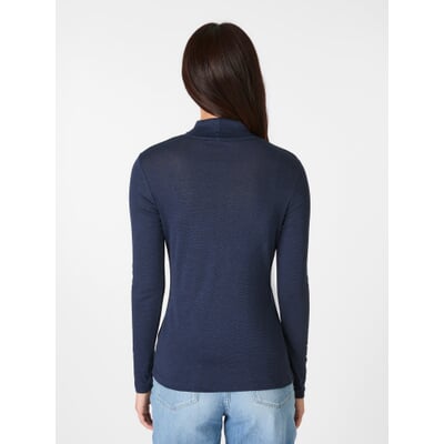 Damen-Longsleeve meliert, Dunkelblau