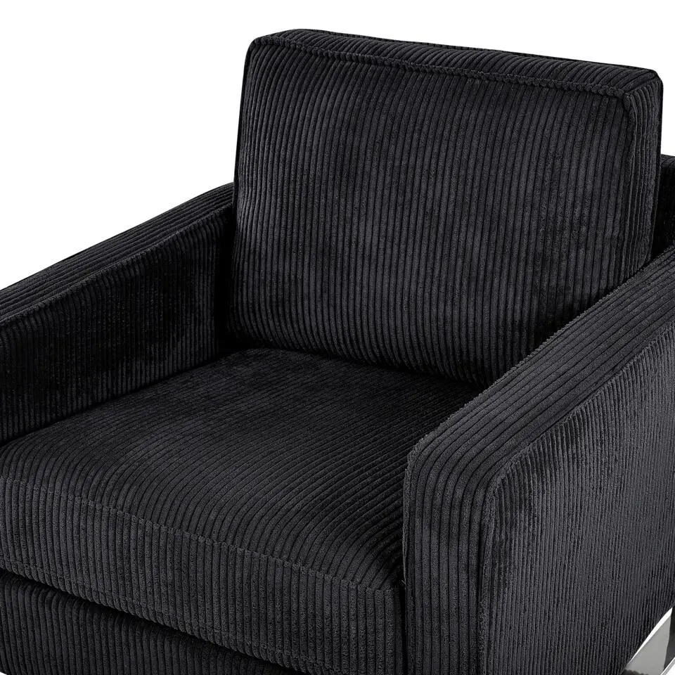 VIND - Fauteuil - Zwart - Corduroy