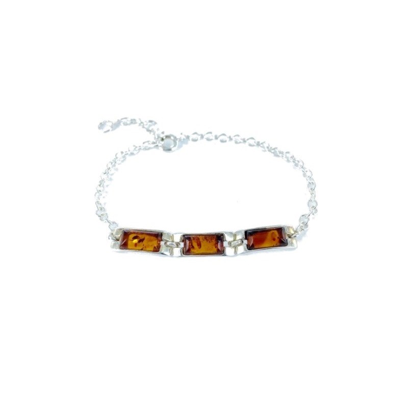 Bracelet argent 925 Ambre veritable de la mer Baltique