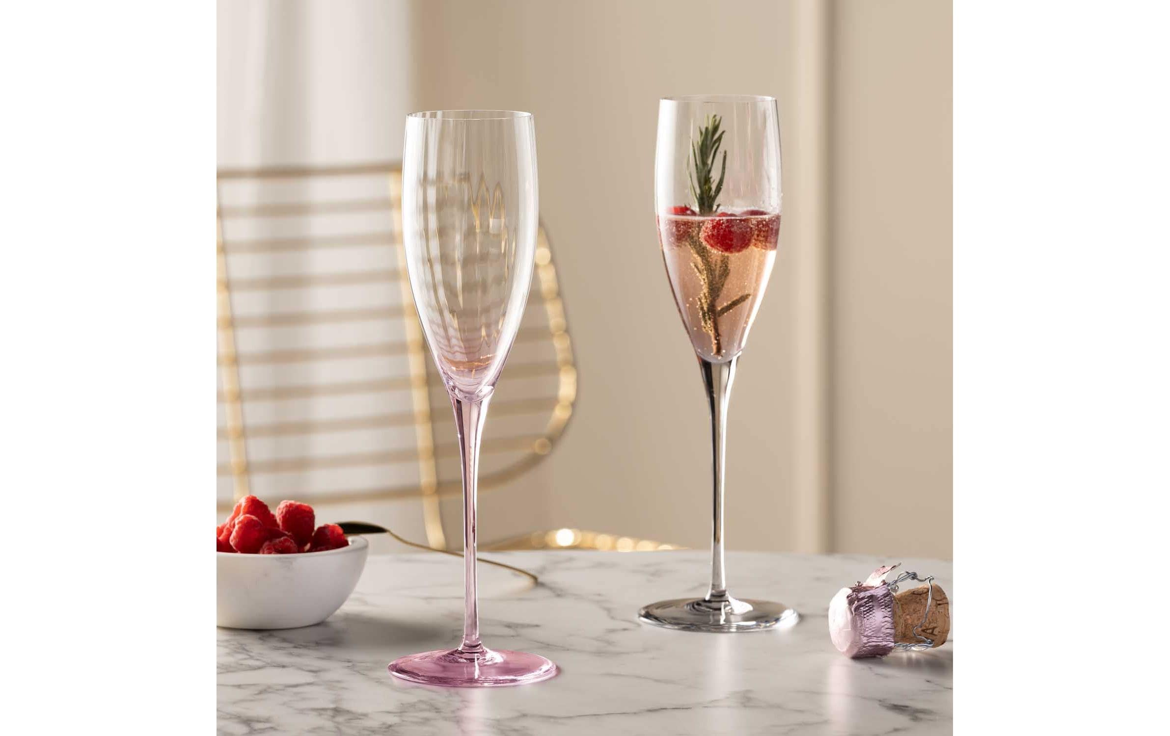 Sektglas Poesia 250 ml, 6 Stück, RosaGläser geeignet für Champagner oder Schaumweine