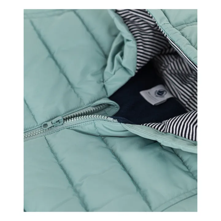 Petit Bateau Doudoune Doublée Polaire à Capuche | Vert Menthe