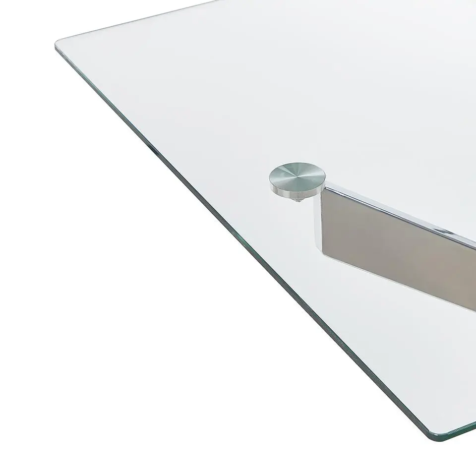 MARAMO - Eettafel - Zilver - 70 x 120 cm - Veiligheidsglas