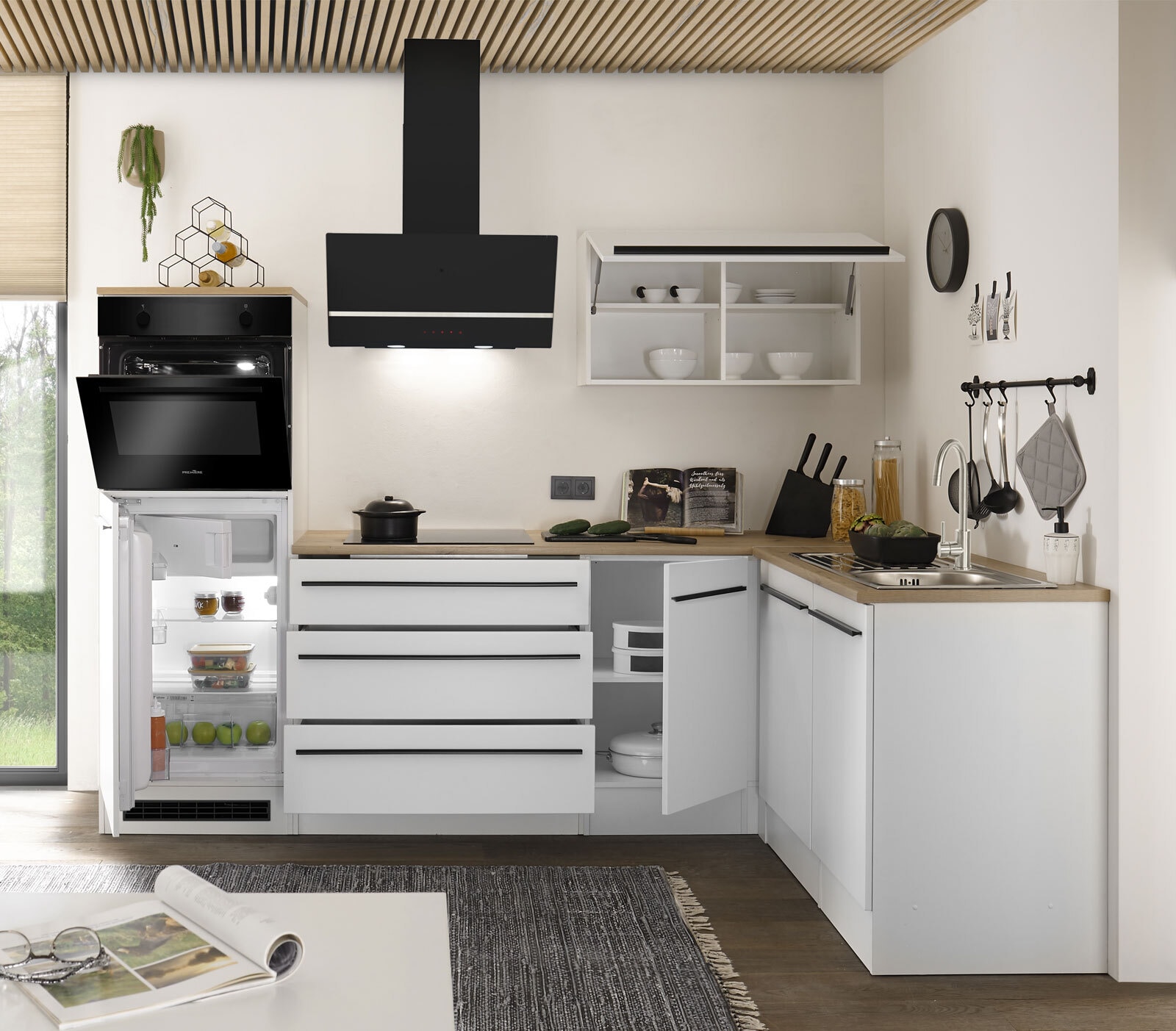 Eck-Unterschrank Finn weiss softmatt 115x90 cm