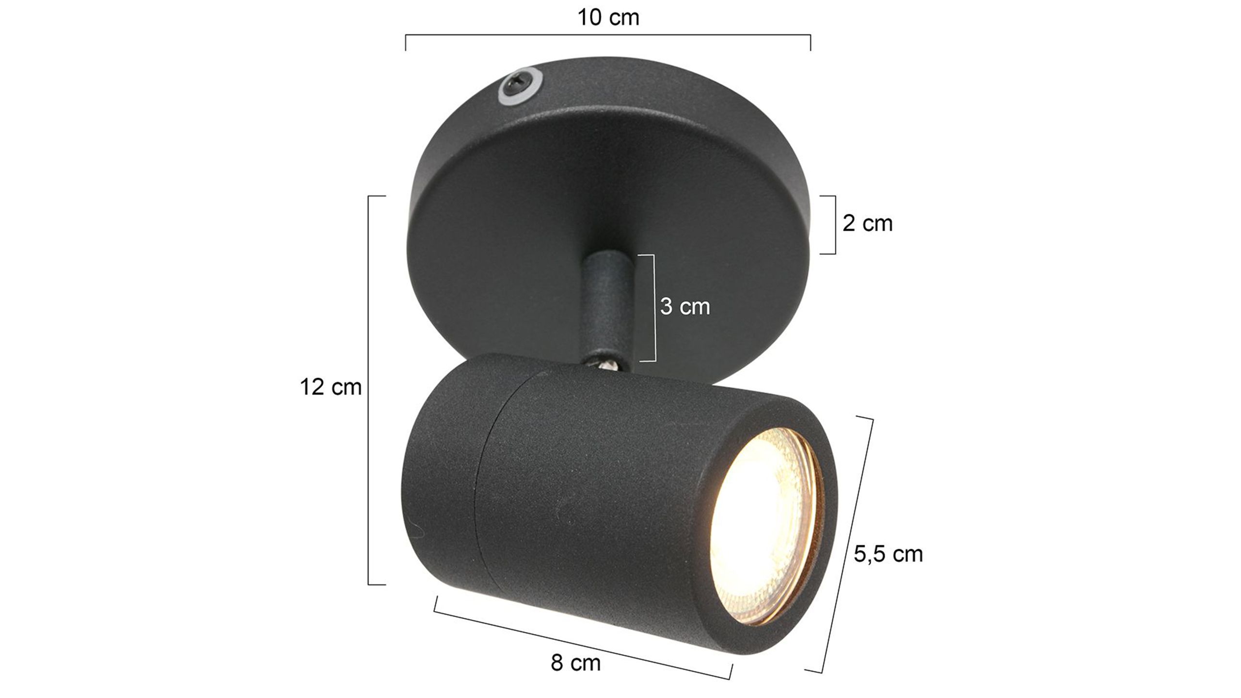 Plafondspot 2486ZW Upround Mexlite ⌀10  x H12 cm