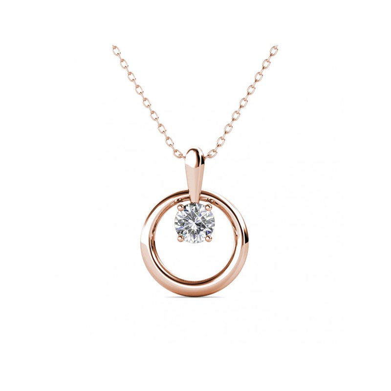 Pendentif Octavia - Or Rosé et Cristal