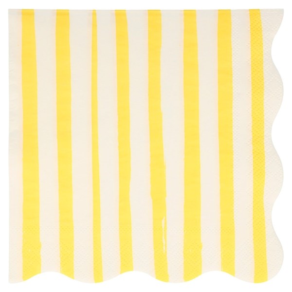Køb Meri Meri Stripe Yellow Servietter Large