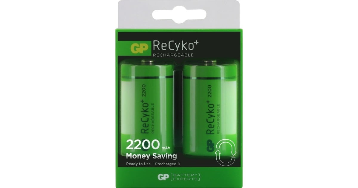 GP BatteriesReCyko+ D 2200 - 2 oplaadbare batterijen  (Groen)