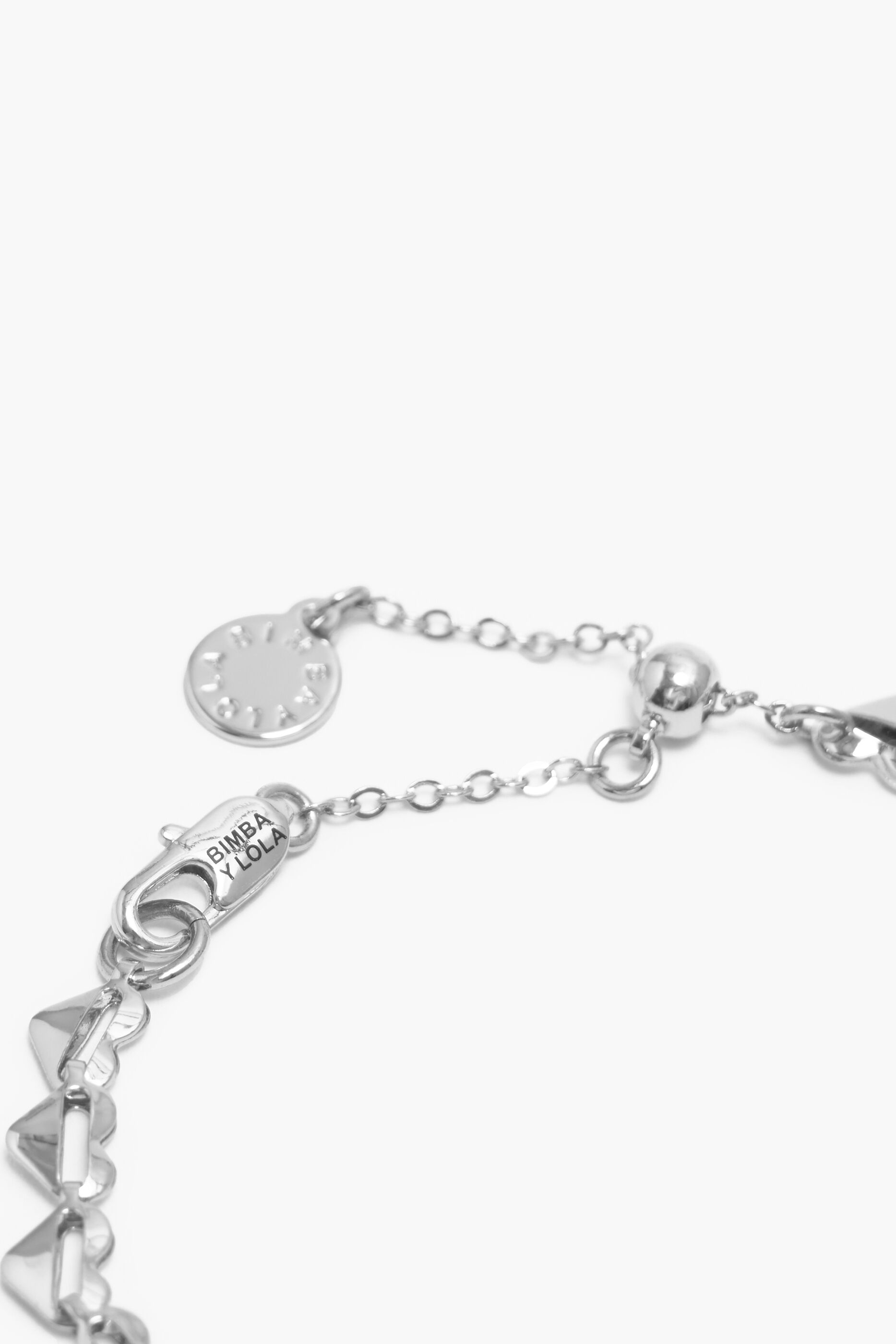Pulseira de coração prateada