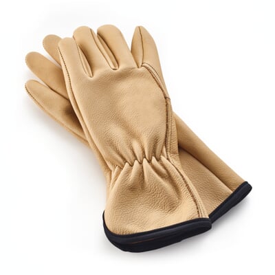 Gartenhandschuh Leder, Ocker
