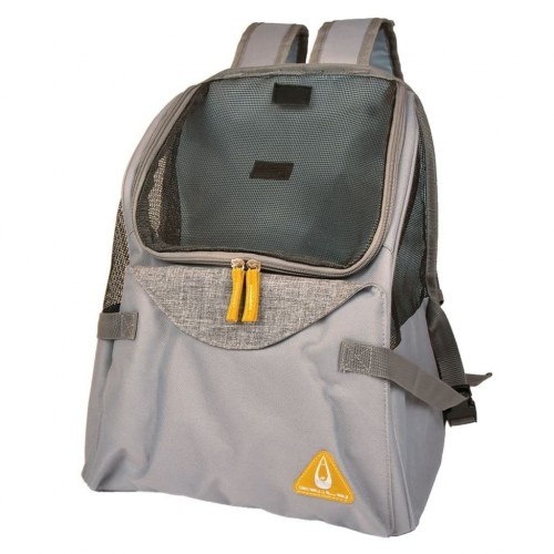Mochila transportadora cinza para animais de estimação