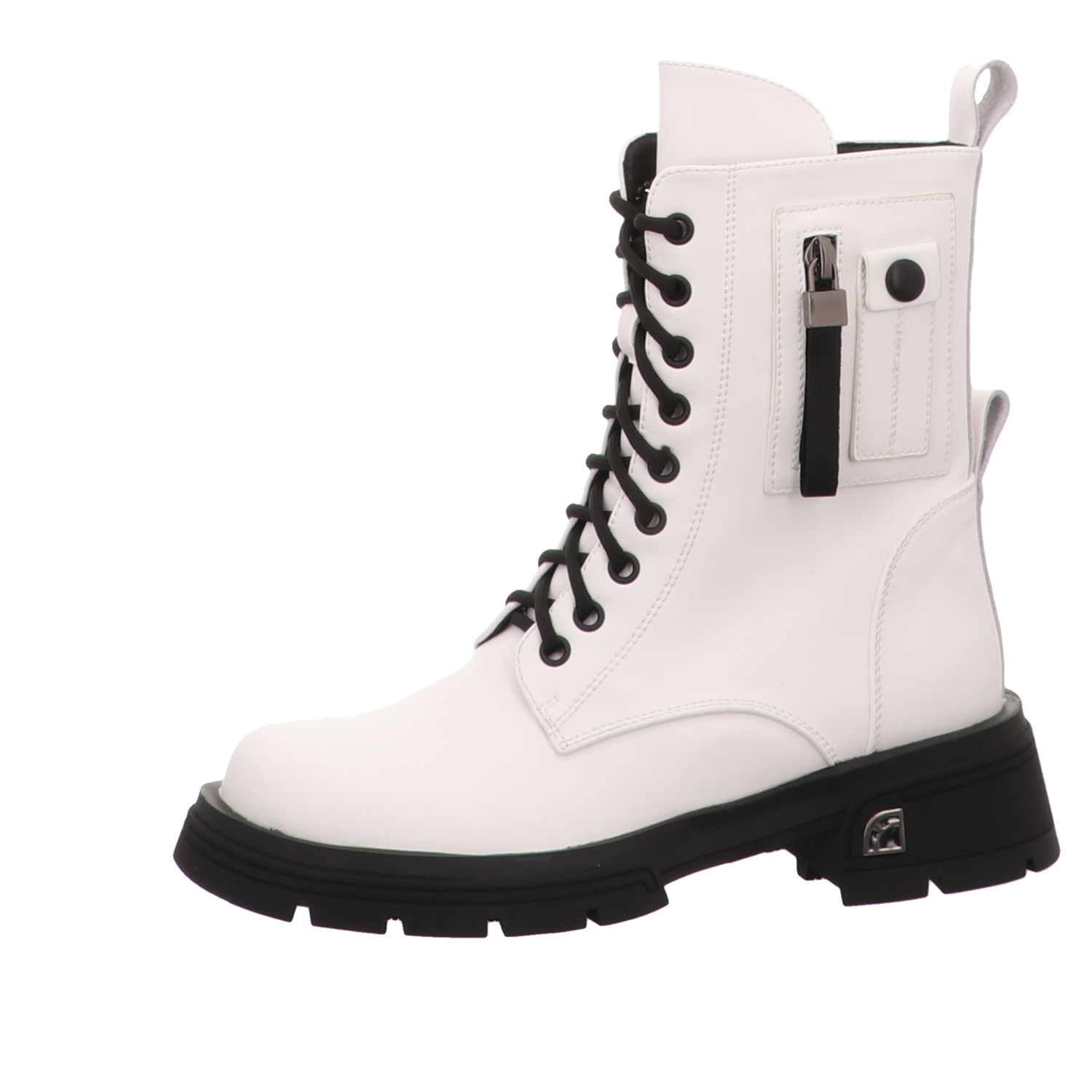 HBH Schnürstiefel weiss/weiss kombi