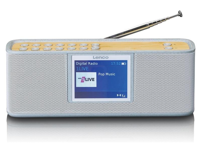 Lenco DAB  Radio PDR-046 Bambus/Weiss DAB  Radio mit Bluetooth