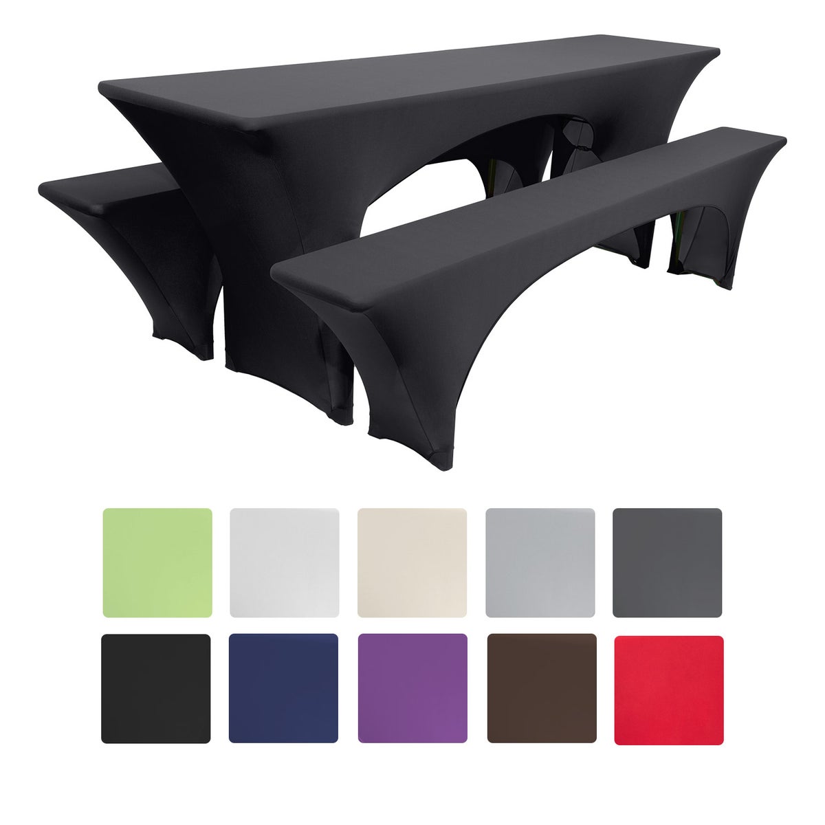 Beautissu Victoria biertafelhoes 70cm stretch zwart (3 stuks)
