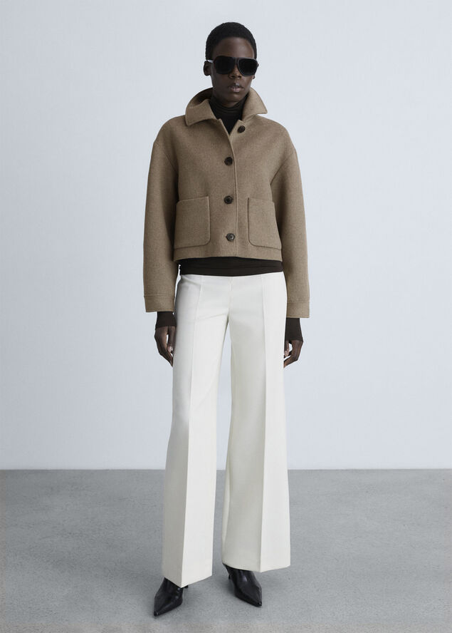 MANGO JACKET. -- BUTTON Medium brown