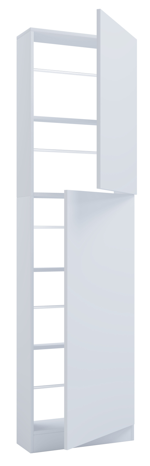 Schuhschrank FULISA XL mit Holztür - weiß - 180 cm hoch