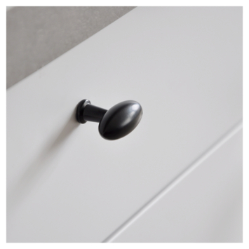 Knop Fleur zwart 38mm