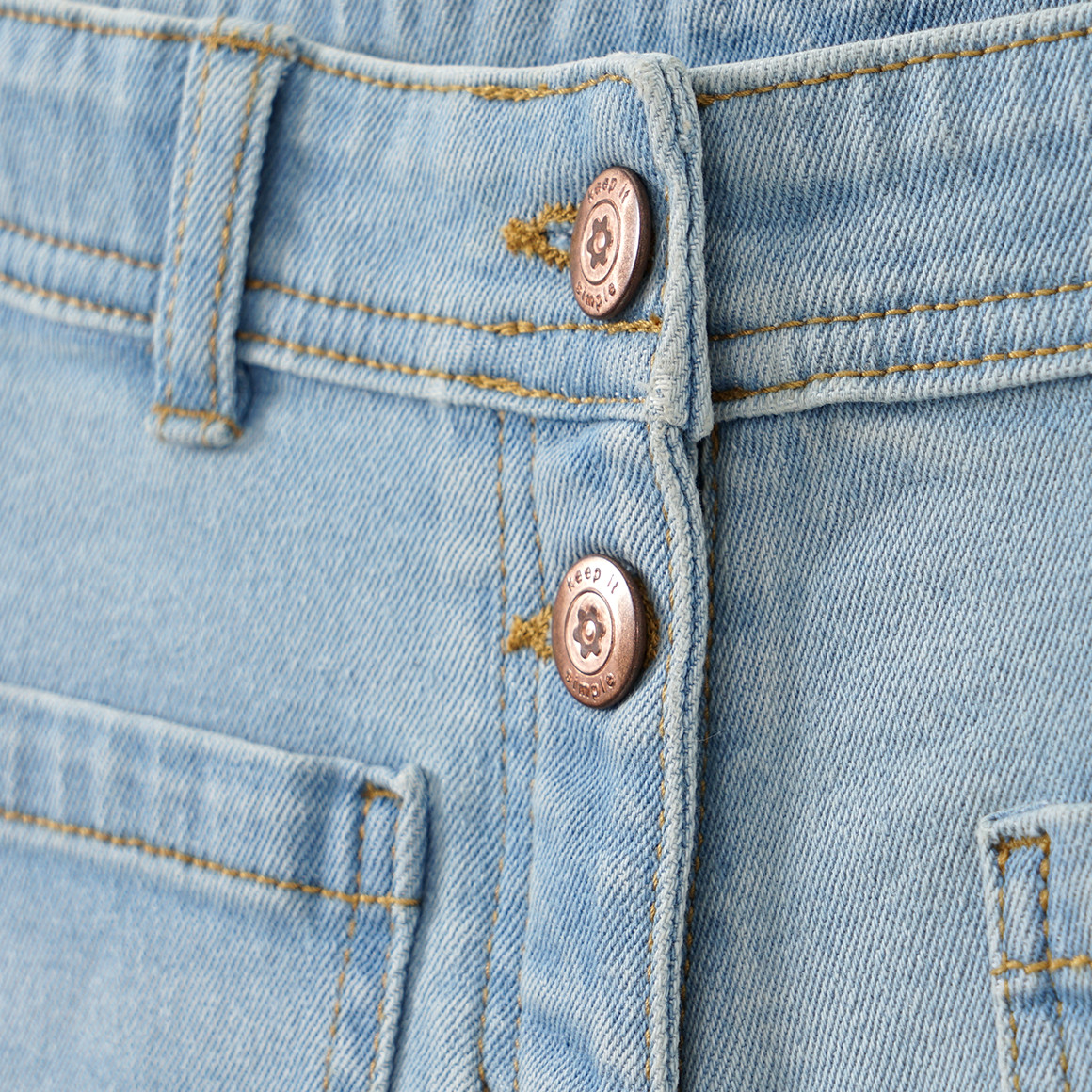 Mädchen Jeansshorts mit verstellbarem Bund hellblau