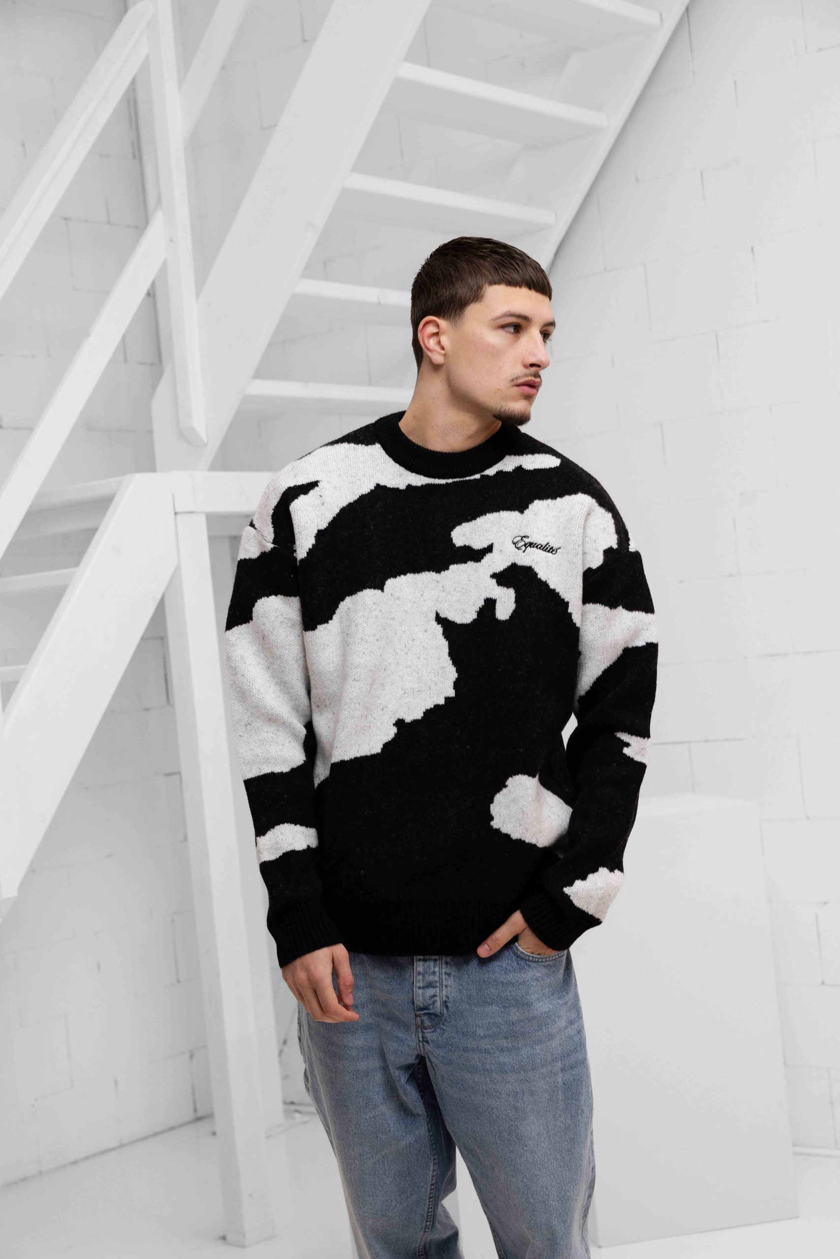 Equalité Camo Knit Sweater Heren Zwart/Grijs