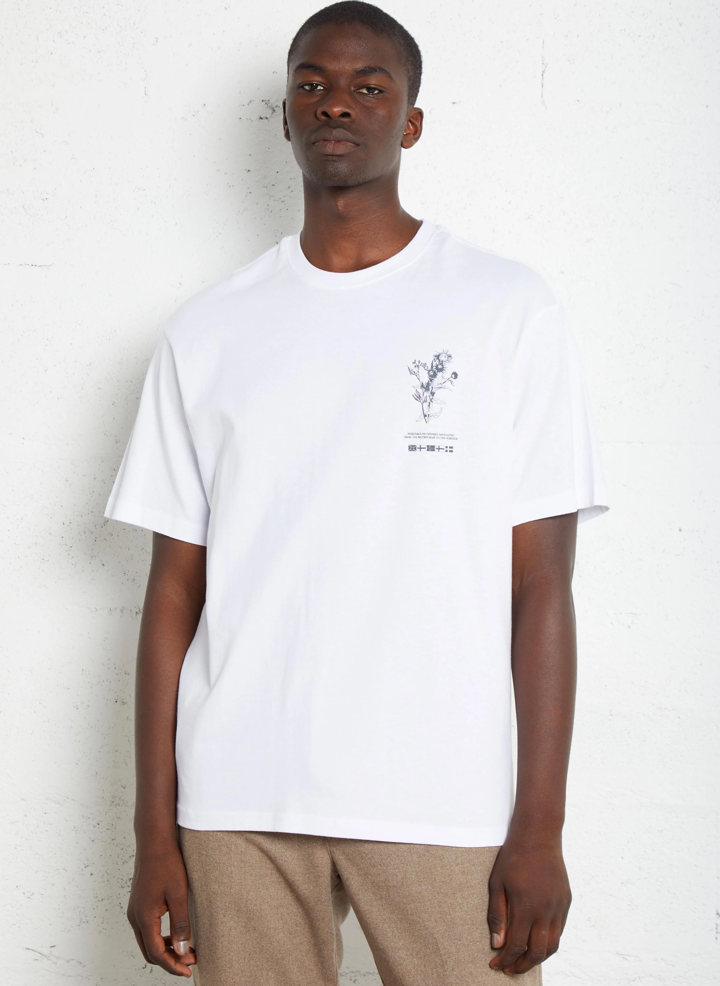 LOOSEALP - Tee-shirt col rond ample en coton bio | Blanc