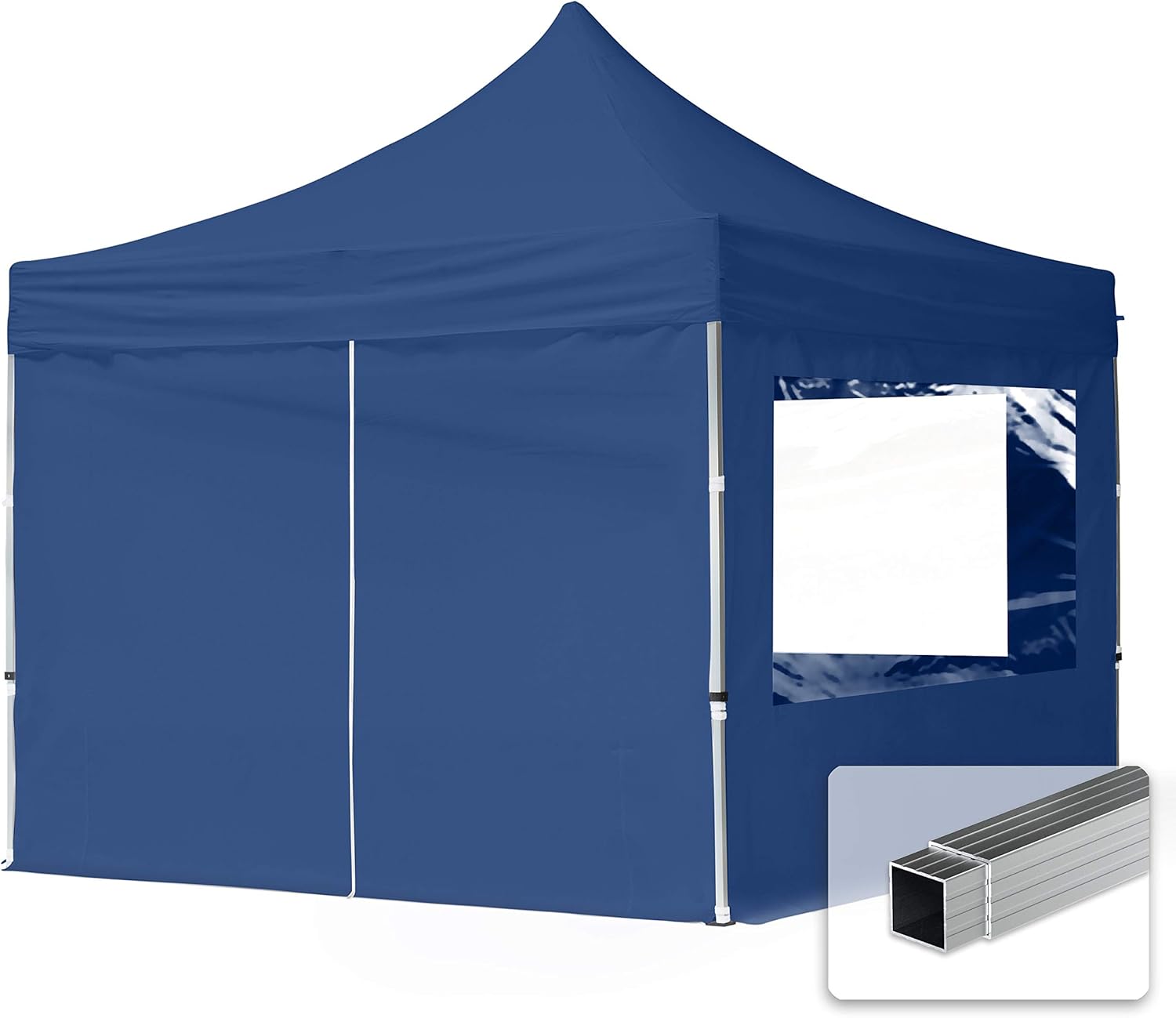 TOOLPORT Faltpavillon Faltzelt Pavillon 3x3m - 4 Seitenteile Aluminium 32mm Partyzelt 700N blau