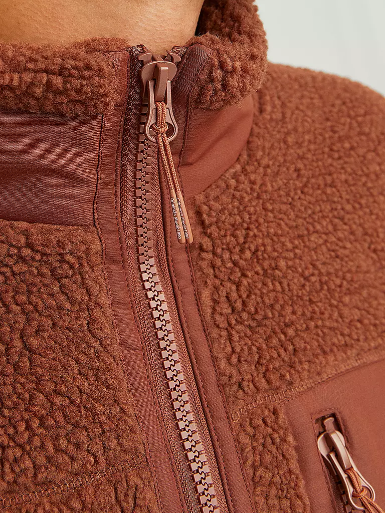 JACK & JONES Jacke in Felloptik JORVESTERBRO braun