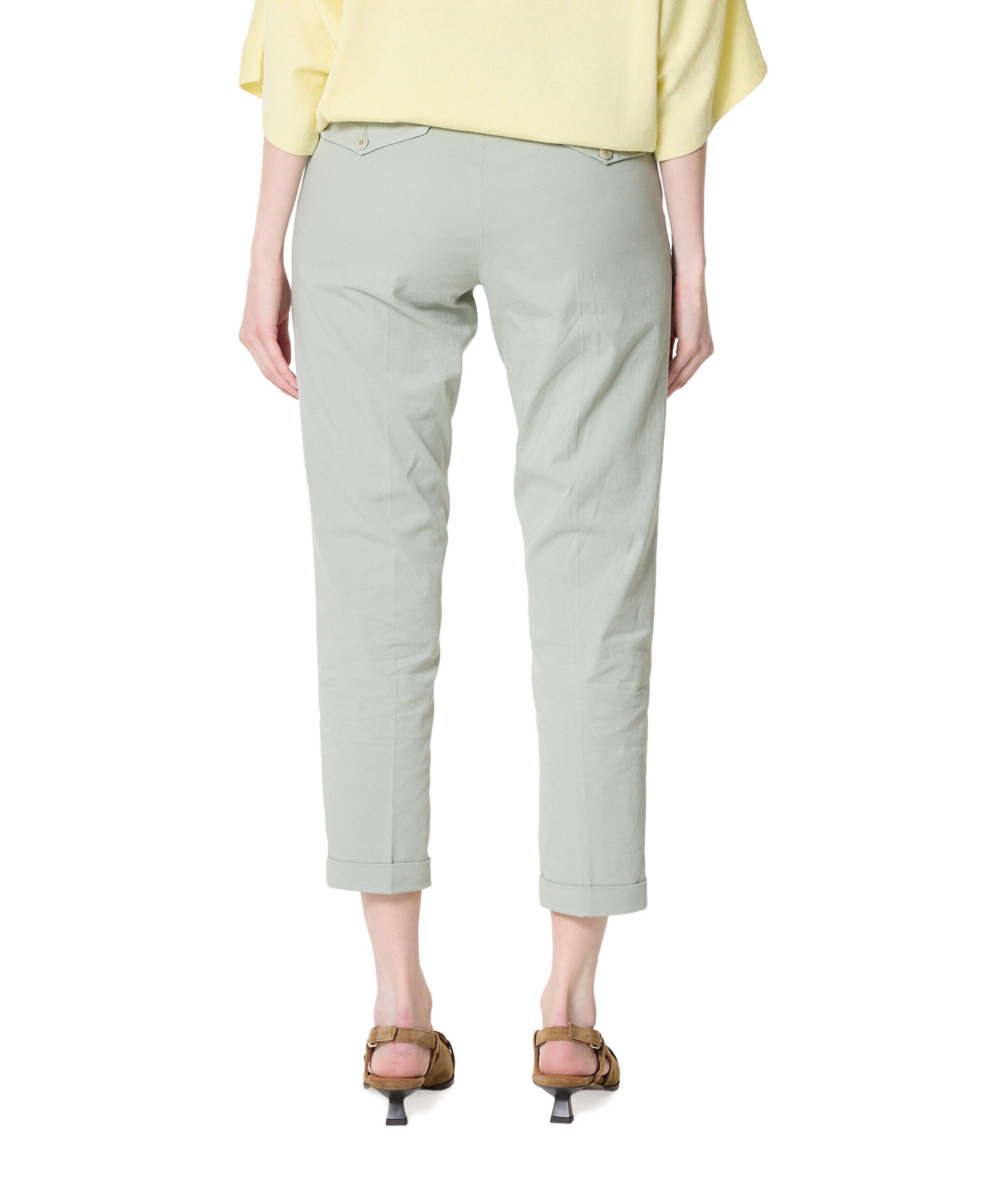 Cambio Karina turn-up dames broek groen