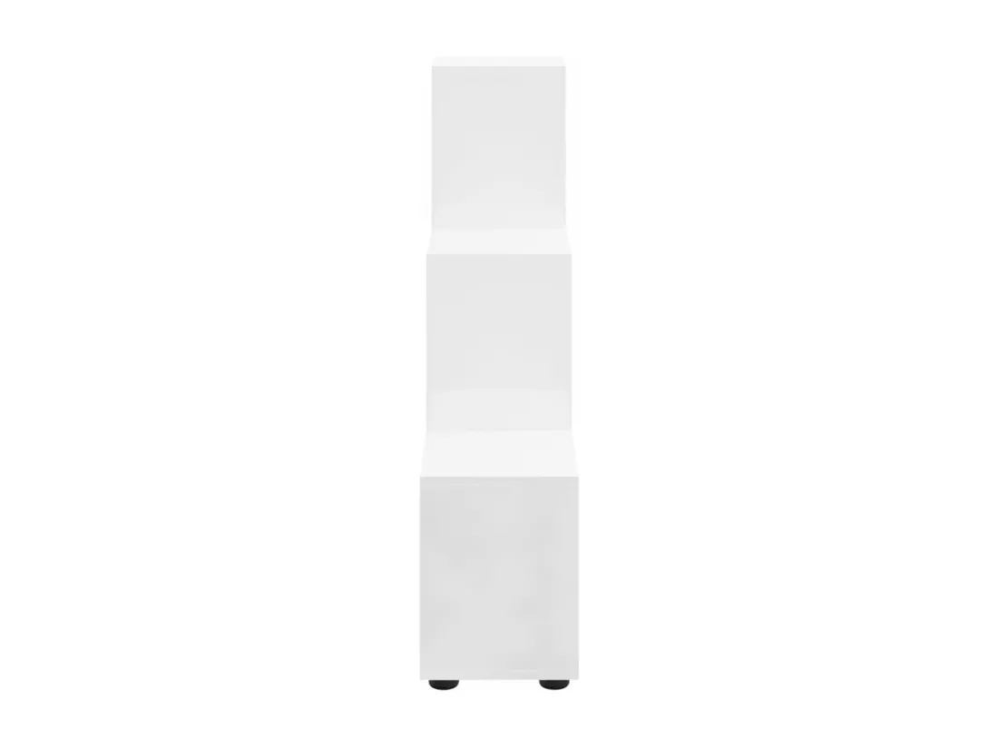 Bibliothèque escalier Blanc brillant 107 cm Bois d'ingénierie