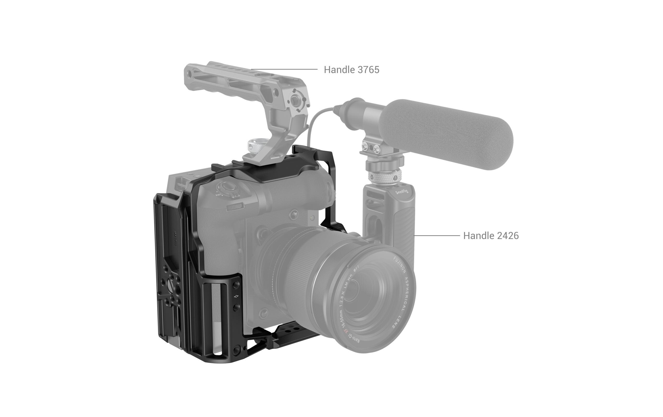 Cage für Fujifilm X-H2S mit Batteriegriff<br>Multifunktionshalterung für FUJIFILM X-H2S mit FT-XH / VG-XH Batteriegriff