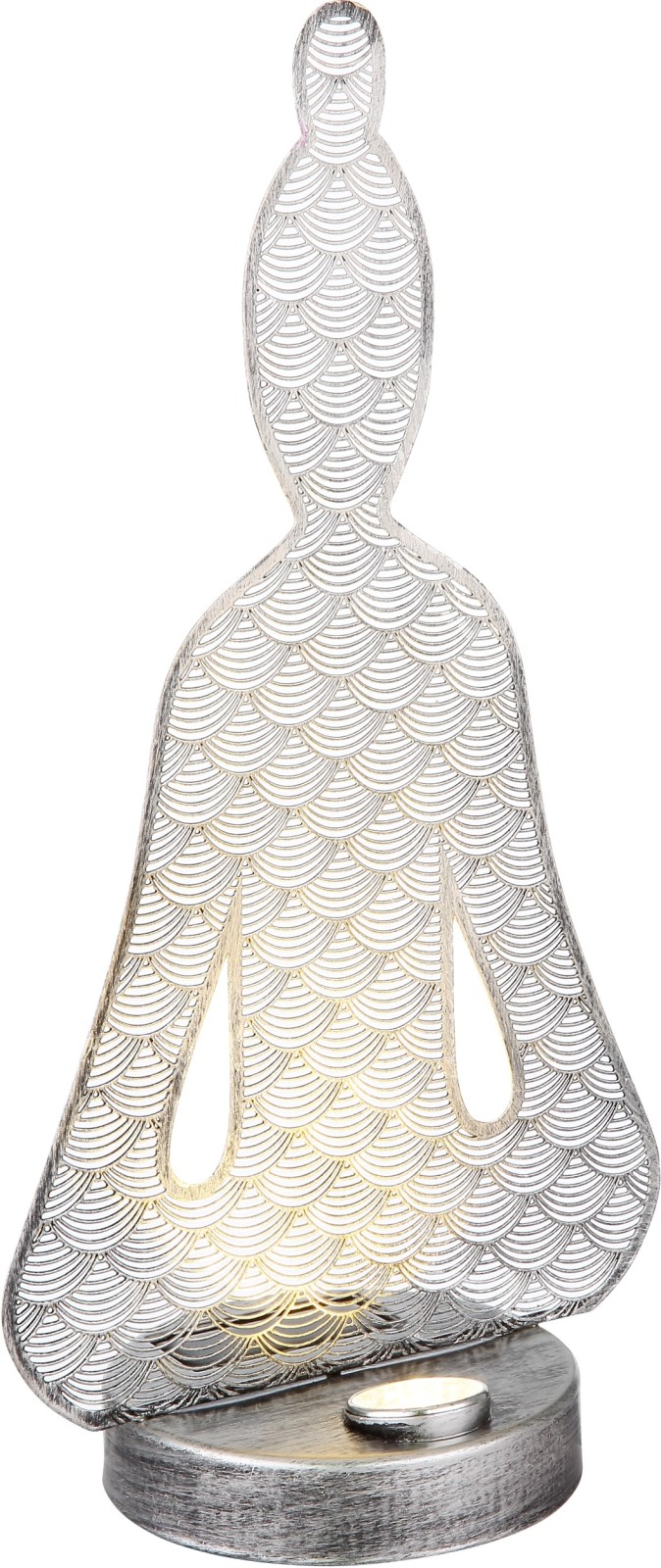 LED-Solarleuchte - silber-antik - 36 cm