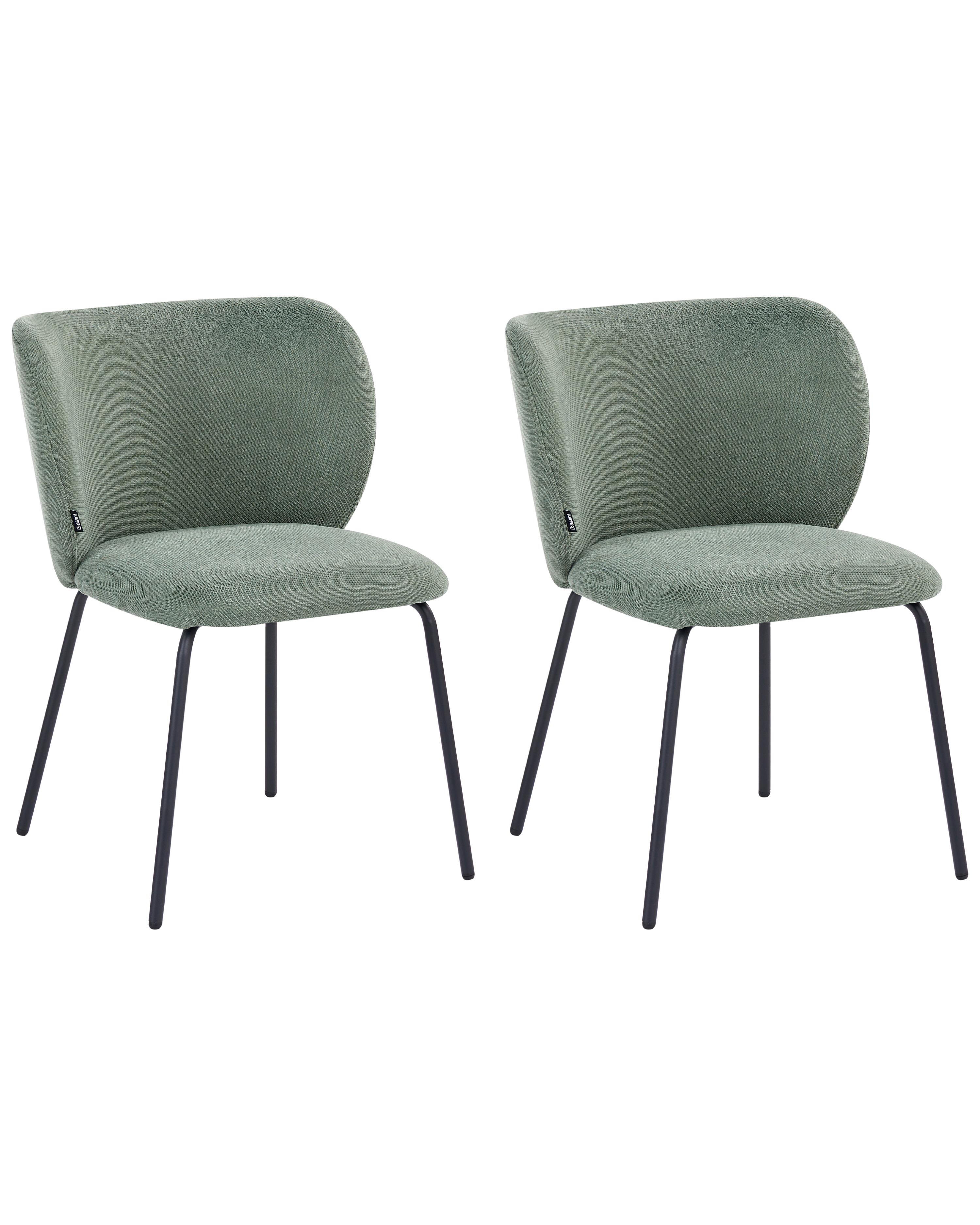 Set van 2 eetkamerstoelen CALERA Stof Lichtgroen