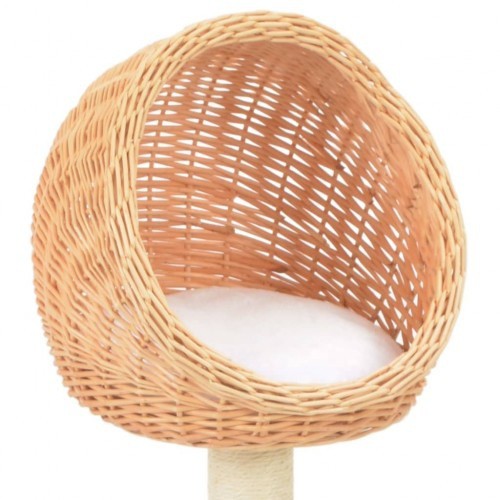 Raspador de madeira de salgueiro natural, cor marrom