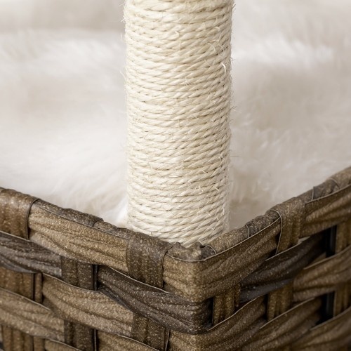 Torre de arranhar para gatos em rattan da PawHut