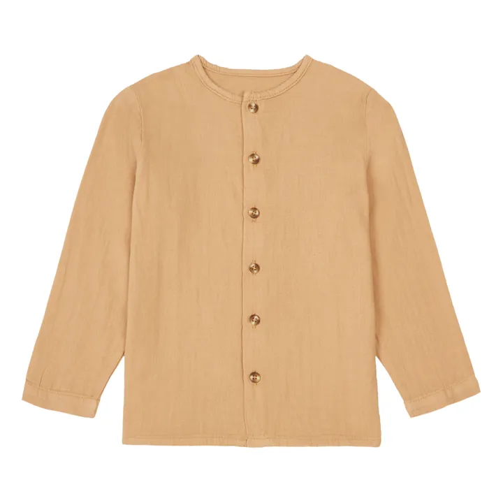 Poudre Organic Blouse Gaze de Coton Ronce | Camel