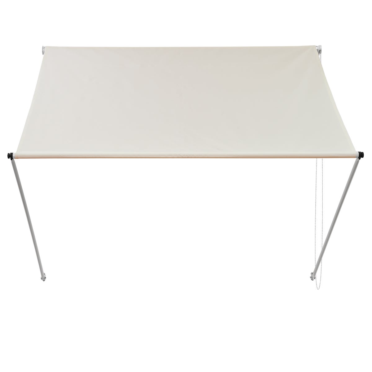 ML-Design Zonnescherm 350 x 120 cm, Beige, 50+ UV-bescherming, Gemaakt van metaal en polyester, Kabelkatrol, Raamzonwering, Uittrekbaar klemscherm Balkonscherm Spanscherm Zonnescherm Windscherm