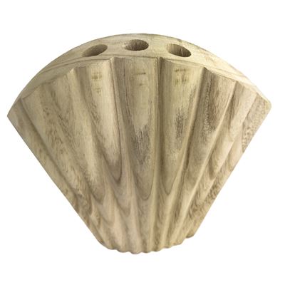 Vase en bois coquillage