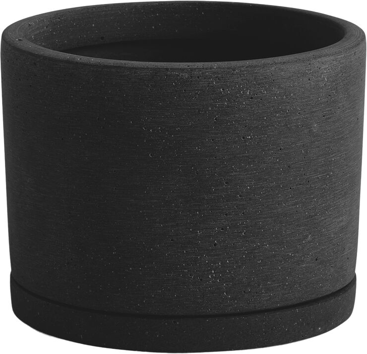 Hay Plant Pot with Saucer-Large-Black Sort